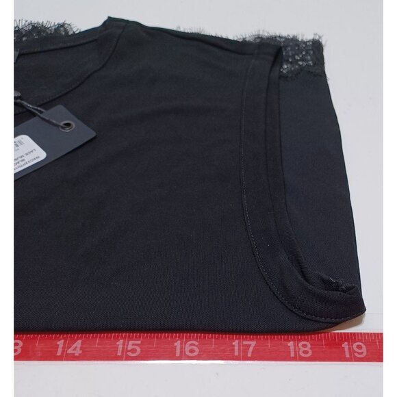 Rag & Bone Womens S Black Lace Trim Muscle Tank Chic Layering Elevated Basic - Picture 5 of 6